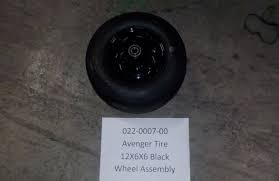12x6x6 Front Tire & Black Wheel Assembly